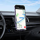 Тримач для мобiльного з БЗП HOCO CA202 Plus Enlightener infrared induction wireless charging car holder(air, фото 8