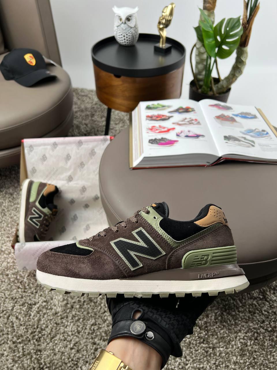 Чоловічі кросівки замшеві New Balance X Stone Island 574 Brown, чоловічі кеди Нью Беленс коричневий. Чоловіче взуття