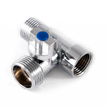 Кран прохідний AM 260 1/2"х3/4"х1/2" кульовий приладовий Хром (KG-11896)