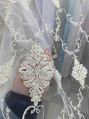 Тюль фатинова корд заввишки 2,8 м. золото, фото 3