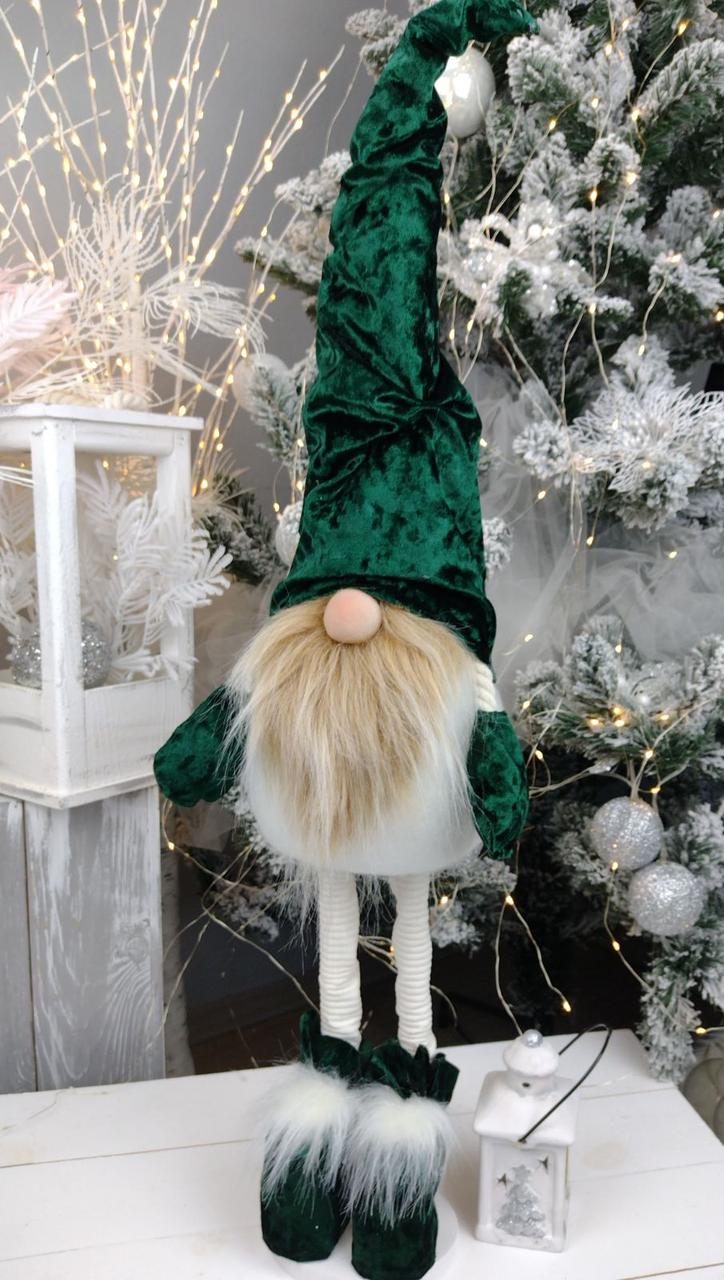 М'яка іграшка Гном на ніжках 75см. Іграшка різдвяна ельф скандинавський, санта клаус новорічний, фото 1