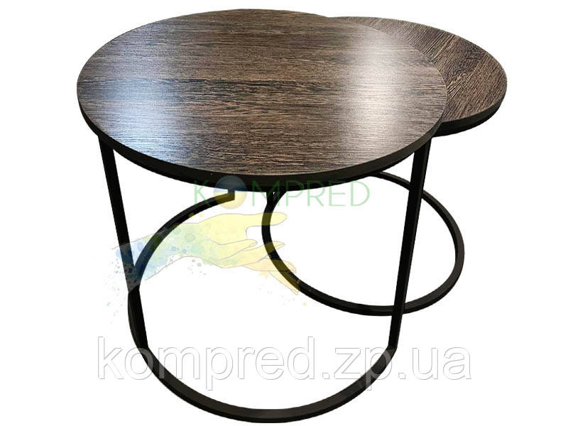 Комплект столиків Кругла пара аруша венге Ø 500/400 h500/450mm Kompred OL272/6