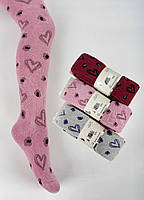Махрові колготки для дівчаток у великі серця Print
