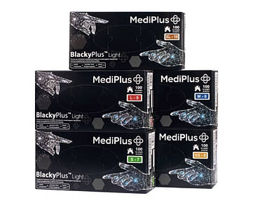 Рукавички нітрілові BlackyPlus Лайт, розмір XS, чорні (50пар)