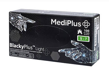 Рукавички нітрілові BlackyPlus Лайт, розмір S, чорні (50пар)