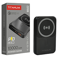 УМБ Power bank TITANUM TPB-MA02 10000mAh (22.5W QC+PD/QI) чорний (28286)