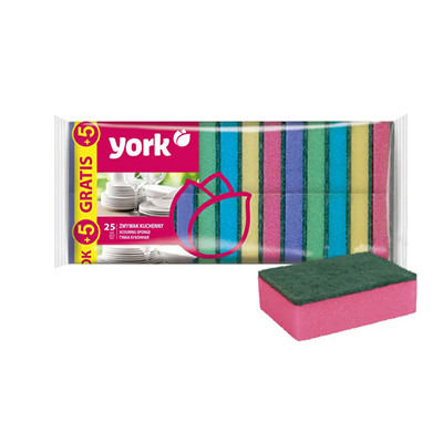 Губка для миття посуду 25+5 шт., ТМ York