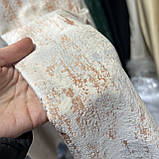 Турецький комплект оксамитових штор на тасьмі з підхватами Розмір 200х280см Колір Кремовий, фото 7