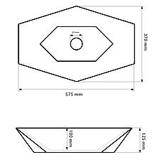 Умивальник (раковина) VBI VENEZIA S MARBLE BLACK MATT накладний, фото 3