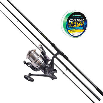 Карповий набір: Flagman Magnum Black Carp вудилище + Magnum Carp Feeder 6000 котушка + ліска 150 м