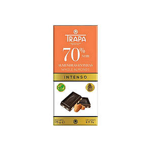 Чорний шоколад Trapa Intenso 70% з мигдалем, 175г 17шт/ящ