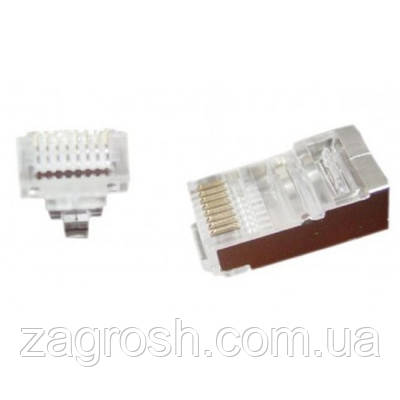 Promo Ціна! Конектор RJ45 cat.5e FTP 8P8C * 100 (наскрізні отв., позолоч. конт.) Cablexpert (LC-PTF-01/100) - тільки на