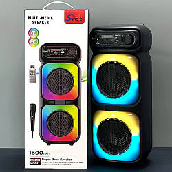 Безпровідна караоке колонка з мікрофоном та RGB-підсвічуванням Sing-e ZQS4273M |1500 mAh, 8W*2| Чорний 47073