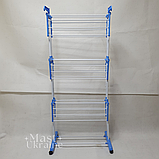 Сушарка для білизни та одягу багатоярусна вертикальна на колесах, підлогова складна сушарка-стійка, SH-1000, фото 8