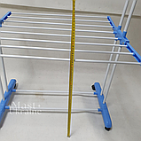 Сушарка для білизни та одягу багатоярусна вертикальна на колесах, підлогова складна сушарка-стійка, SH-1000, фото 5