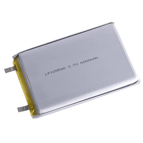 LiPo 6000 mAh, 3,7V, 10x60x90, 8 мм LiPower акумулятор літій-полімерний LP105590, фото 1