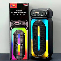 Безпровідна караоке колонка з мікрофоном та RGB-підсвічуванням Sing-e ZQS4272M |1500 mAh, 8W*2| Чорний 47072