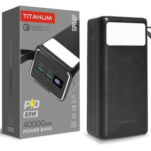 Повербанк (40000 mAh TITANUM SP04P PD65W Black) (ID#2382608700), цена ...