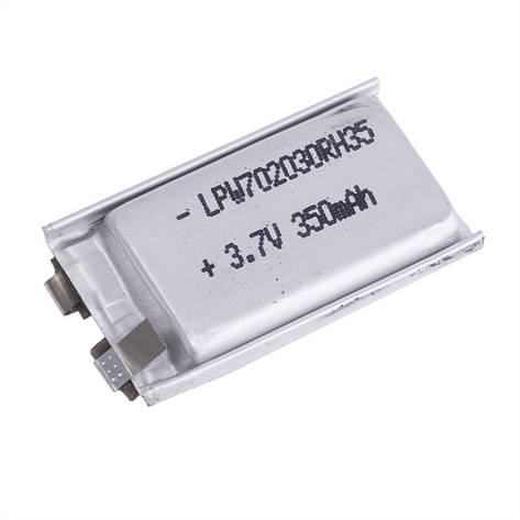 LiPo 350 mAh, 3,7V, 7x20x30мм LiPower акумулятор літій-полімерний LPW702030RH35, фото 1