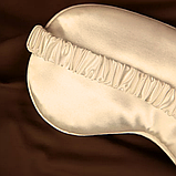 Маска для сну красива дитяча пов'язка на очі для обличчя дітей м'яка чоловіча жіноча бежева (silk1), фото 8