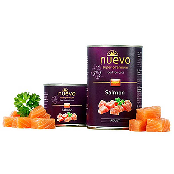 Вологий корм для котів NUEVO ADULT Salmon з лососем консерва 400г