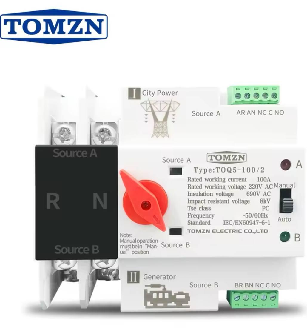 АВР Автоматичний перемикач введення резерву TOMZN TOQ5-125/2 2P 230V 125A