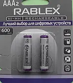 Акумулятор Rablex HR03, типорозмір AAA, ємність 600 mAh, Ni-MH (RB 600 AAA)