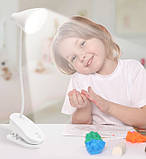 Настільна світлодіодна LED лампа кліпса Clipsa біла, фото 4