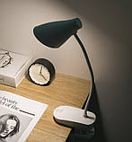 Настільна світлодіодна LED лампа кліпса Clipsa біла, фото 6