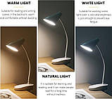 Настільна світлодіодна LED лампа кліпса Clipsa біла, фото 9