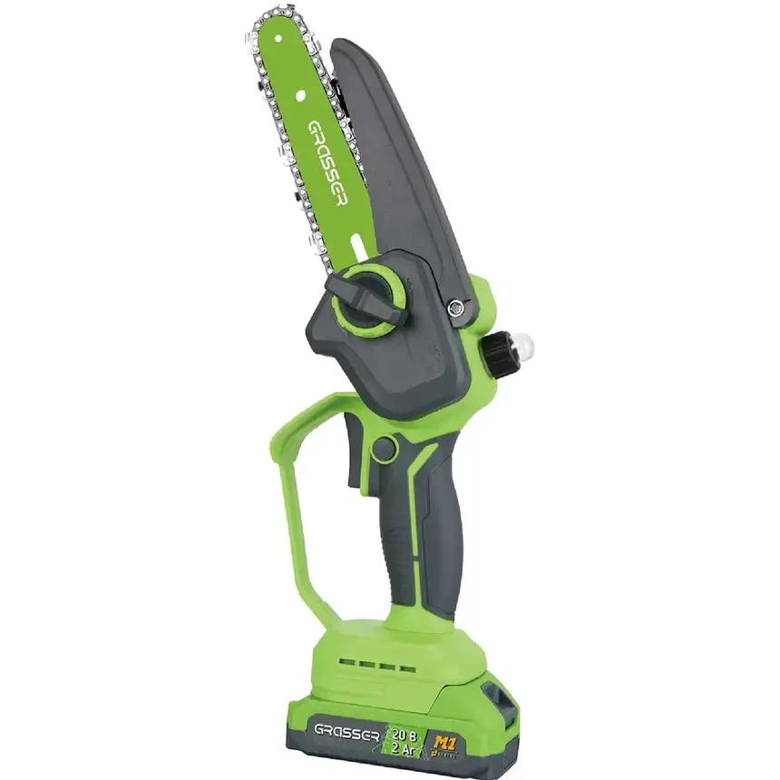 Акумуляторна ланцюгова пила GRASSER GCS602 з акумулятором 2.0 Аг та зарядним пристроєм, фото 1