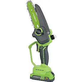 Акумуляторна ланцюгова пила GRASSER GCS602 з акумулятором 2.0 Аг та зарядним пристроєм