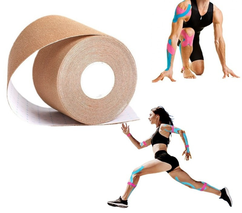 Стрічка для тейпування кінезіо тейп Kinesio tape 500 х 2.5 см Brown, фото 1