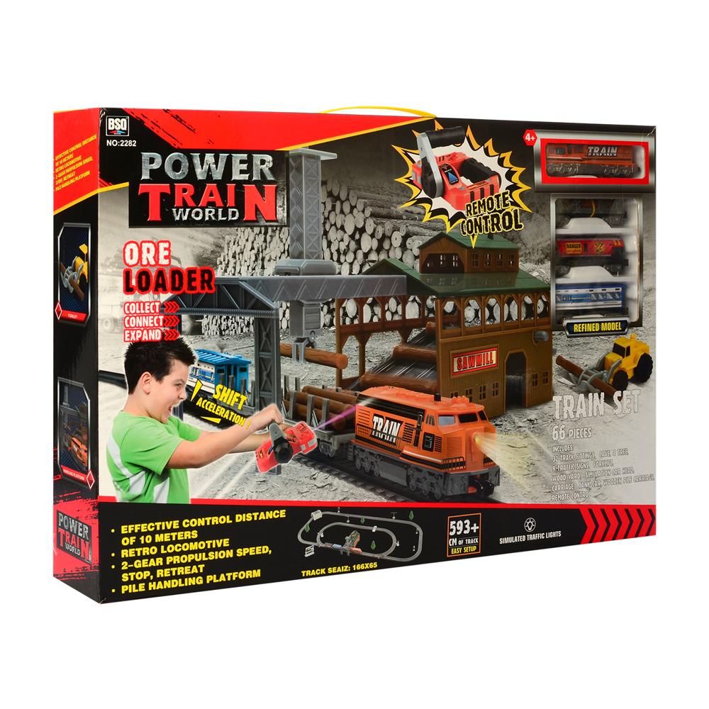 Іграшкова залізниця на радіокеруванні Power Train World, 593 см, світло, звук, 2282, фото 1