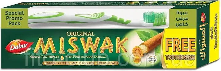 ЗУБНА ПАСТА ТРАВ'ЯНА МІСВАК DABUR MISWAK HERB’L TOOTHPASTE + ЗУБНА ЩІТКА  190г