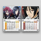 Календар Black butler 2025 А4 настінний перекидний, фото 6