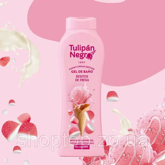 Гель для душу Yummy Cream Полуничний поцілунок Tulipan Negro 650 мл