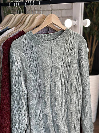 Теплий жіночий светр, тканина "В'язка" 52, 54, 56, 58 розмір 52, фото 1
