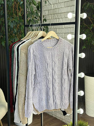 Теплий жіночий светр, тканина "В'язка" 52, 54, 56, 58 розмір 52, фото 1