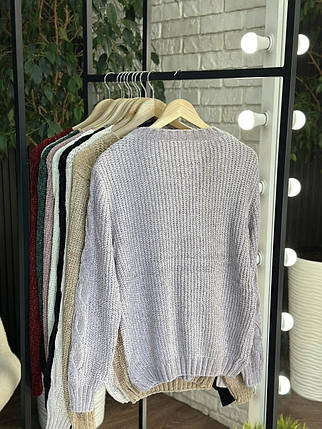 Теплий жіночий светр, тканина "В'язка" 52, 54, 56, 58 розмір 52, фото 2