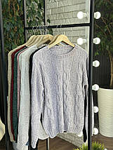 Теплий жіночий светр, тканина "В'язка" 52, 54, 56, 58 розмір 52, фото 3