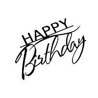 Топпер з полістиролу "Happy Birthday", чорний