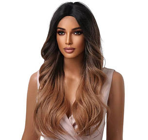 Перука жіноча довга каштан, термоволокно DC 2036-1, фото 1