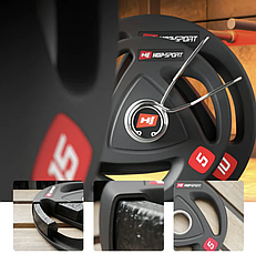 Диск олімпійський з хватом 15 кг 51мм Hop-Sport, фото 5