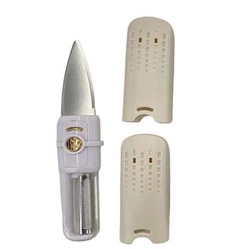 Ніж-овочечистка з неіржавкої сталі 2 в 1 у футлярі KNIFE Білий (KG-11910)