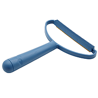 Шкребок для видалення шерсті з тканини силікон 13*10 см лезо 10 см синій