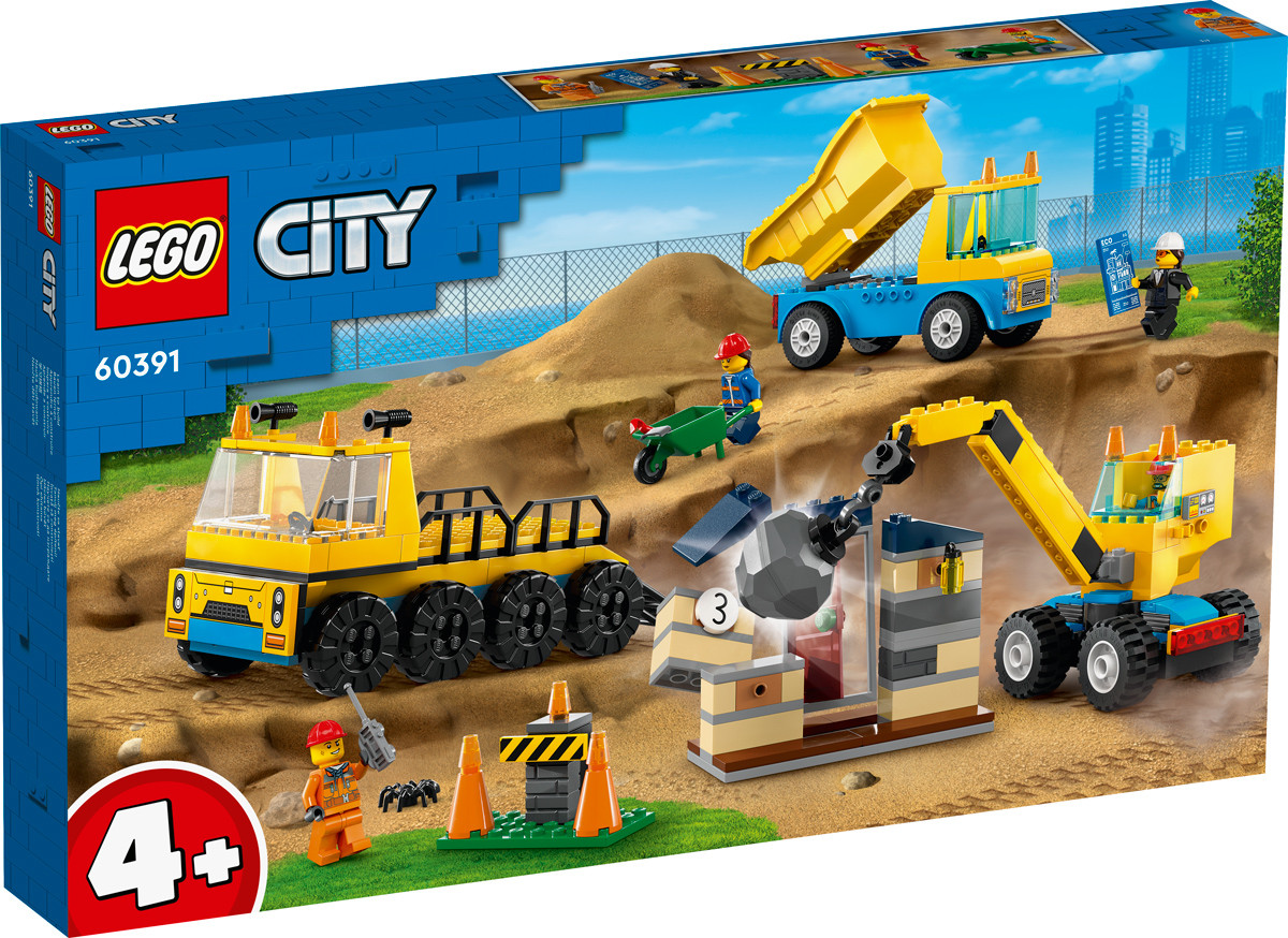 Конструктор LEGO City Будівельна вантажівка та кулястий кран-таран арт. 60391, фото 1