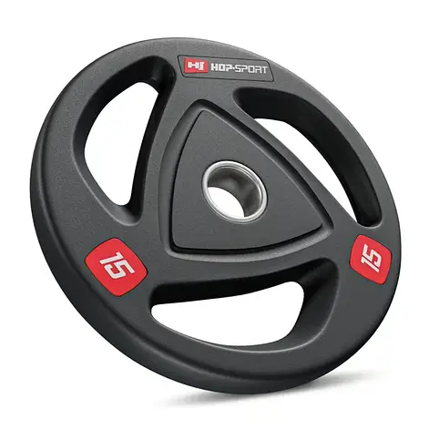 Диск олімпійський з хватом 15 кг 51мм Hop-Sport, фото 1