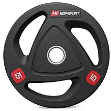 Диск олімпійський з хватом 15 кг 51мм Hop-Sport, фото 3