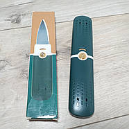 Ніж-овочечистка з неіржавкої сталі 2 в 1 у футлярі KNIFE Зелений (KG-11911), фото 5